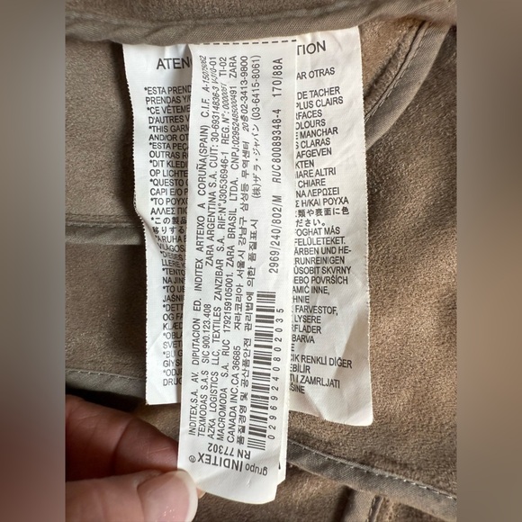 ZARA WOMAN Stylish Tan front zipper Jacket/size M - Picture 8 of 9